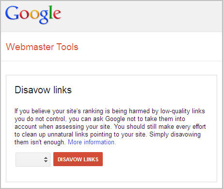 google webmaster tool - disavow links