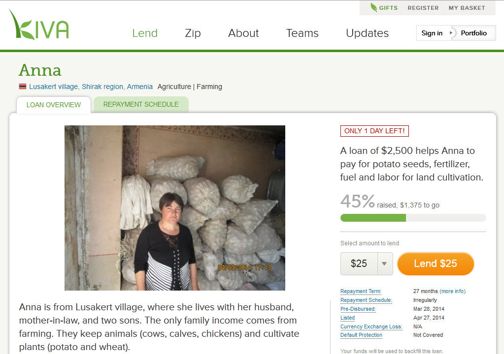 kiva donations