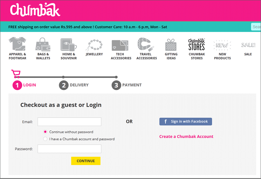 chumbak_login