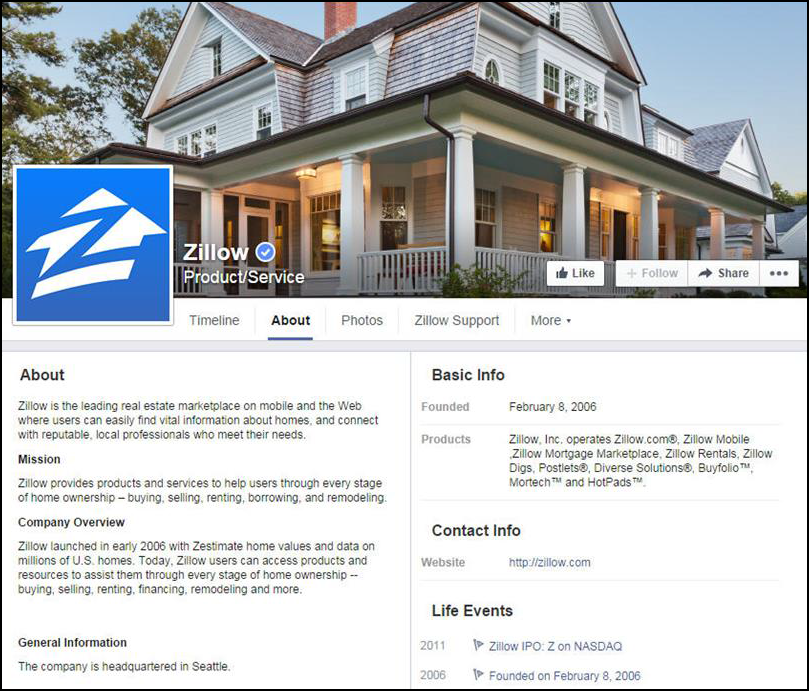 ZillowfacebookProfile