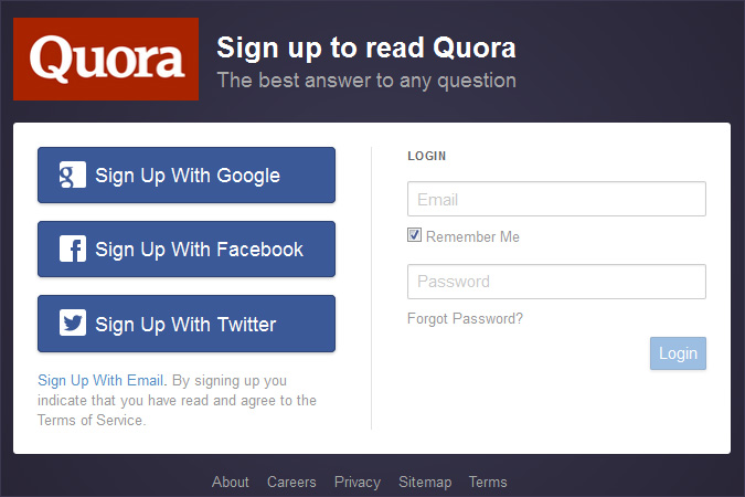 Quora_login_screen