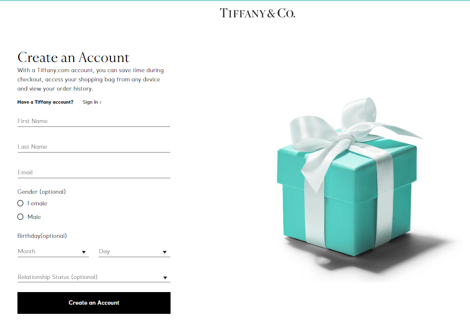 Tiffany Sign Up