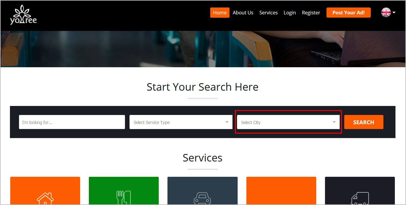 YoTree Classified Portal Builder - City Search