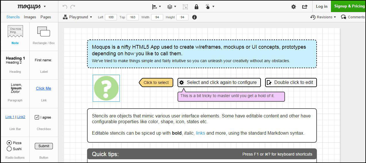  free wireframing tool moqups