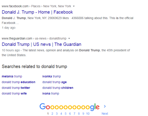 Search results Donald trump