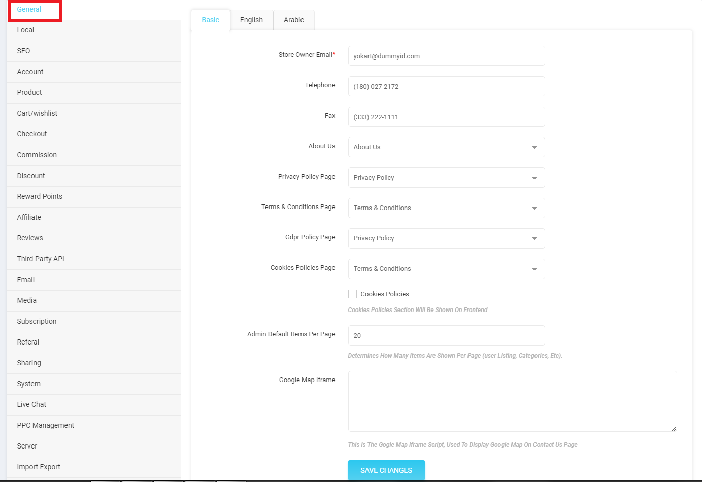 12. General Settings