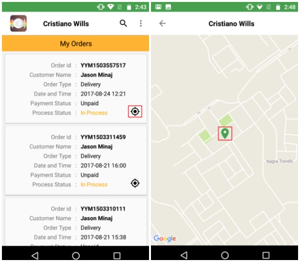 GPS tracking- YoYumm App