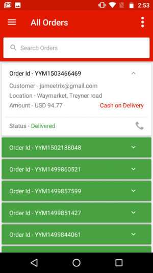 YoYumm App- Check Orders