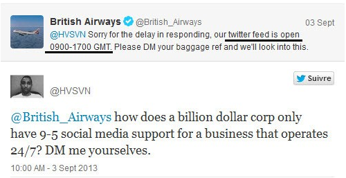 British Airways Twitter post