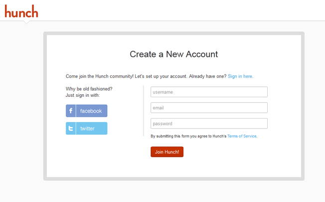 Make the signup process as minimalistic as possible