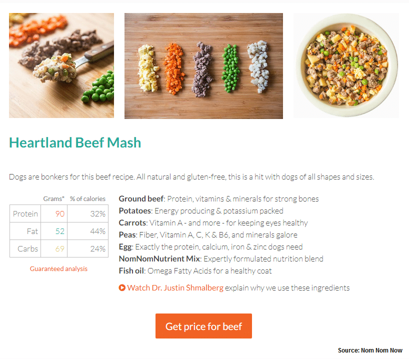 Pet meal recipes