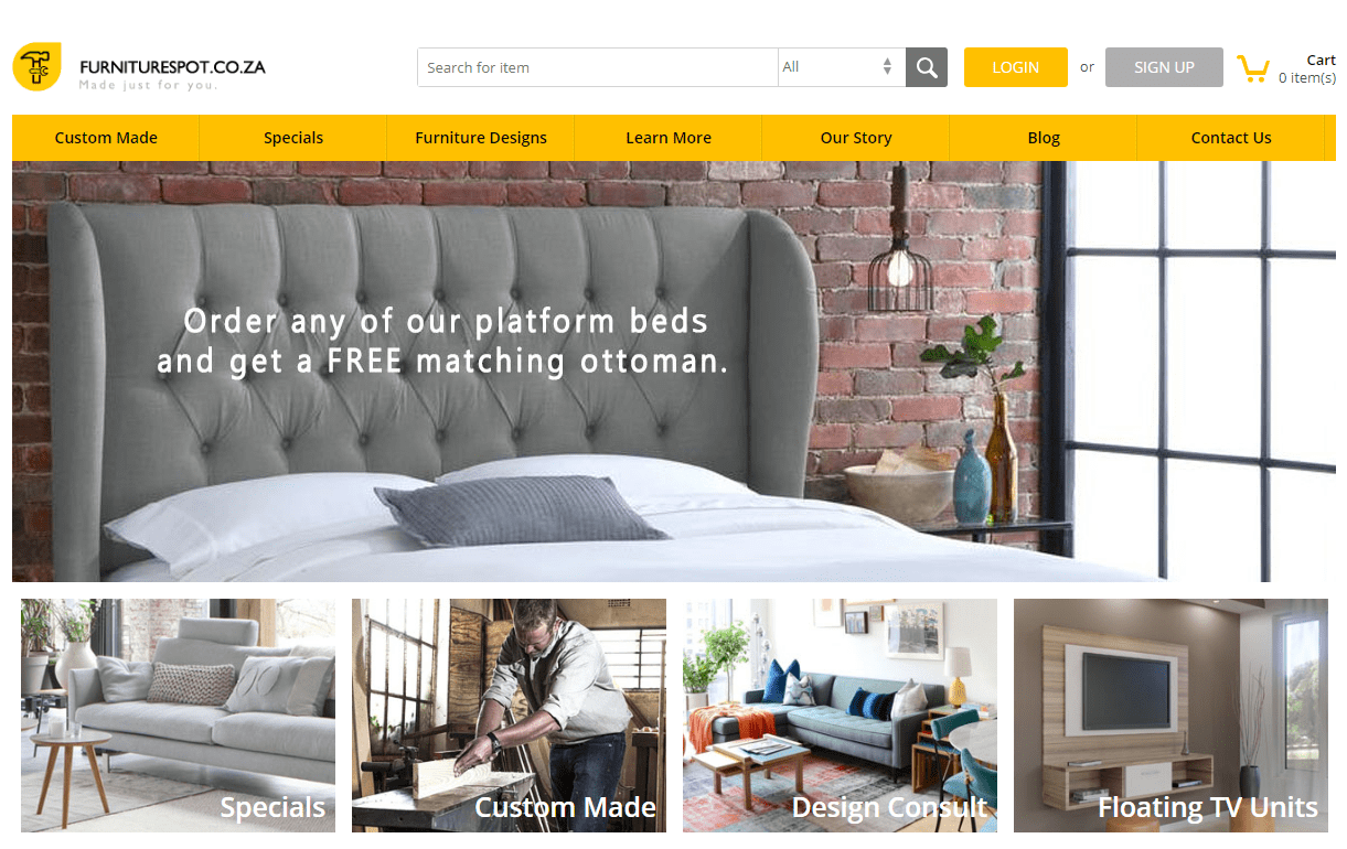 Online Furniture Store Development