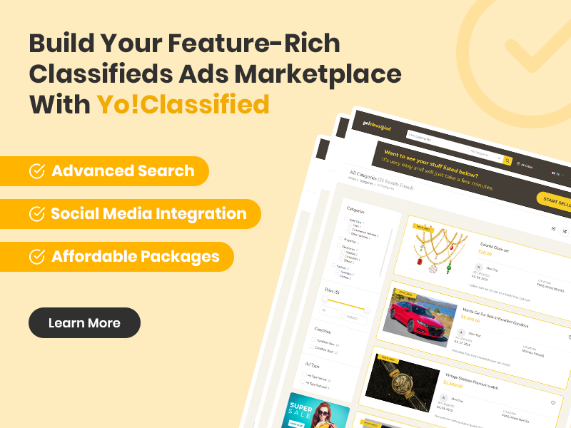 Build Your Feature-Rich Classifieds Ads Marketplace With YoClassified