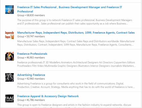 LinkedIn groups for free professionals