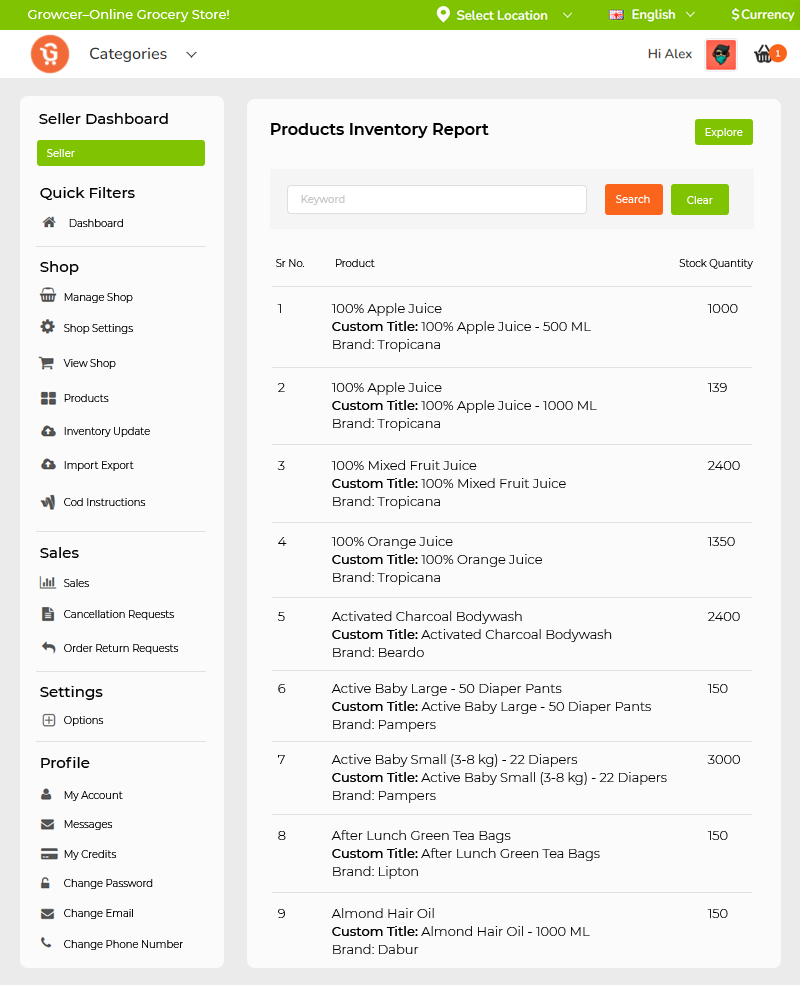 Growcer Inventory - Grocery Store Inventory Management Software