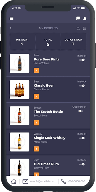 B2B liquor selling platform mobile app