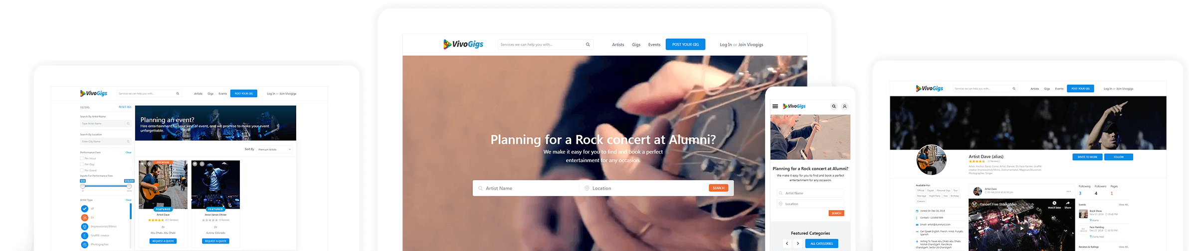 Gigs booking solution