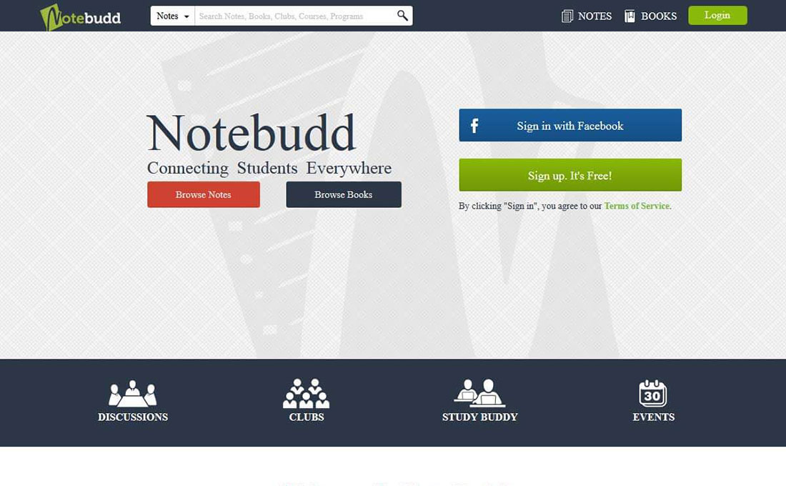 notes and books sharing website built by FATbit
